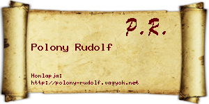 Polony Rudolf névjegykártya